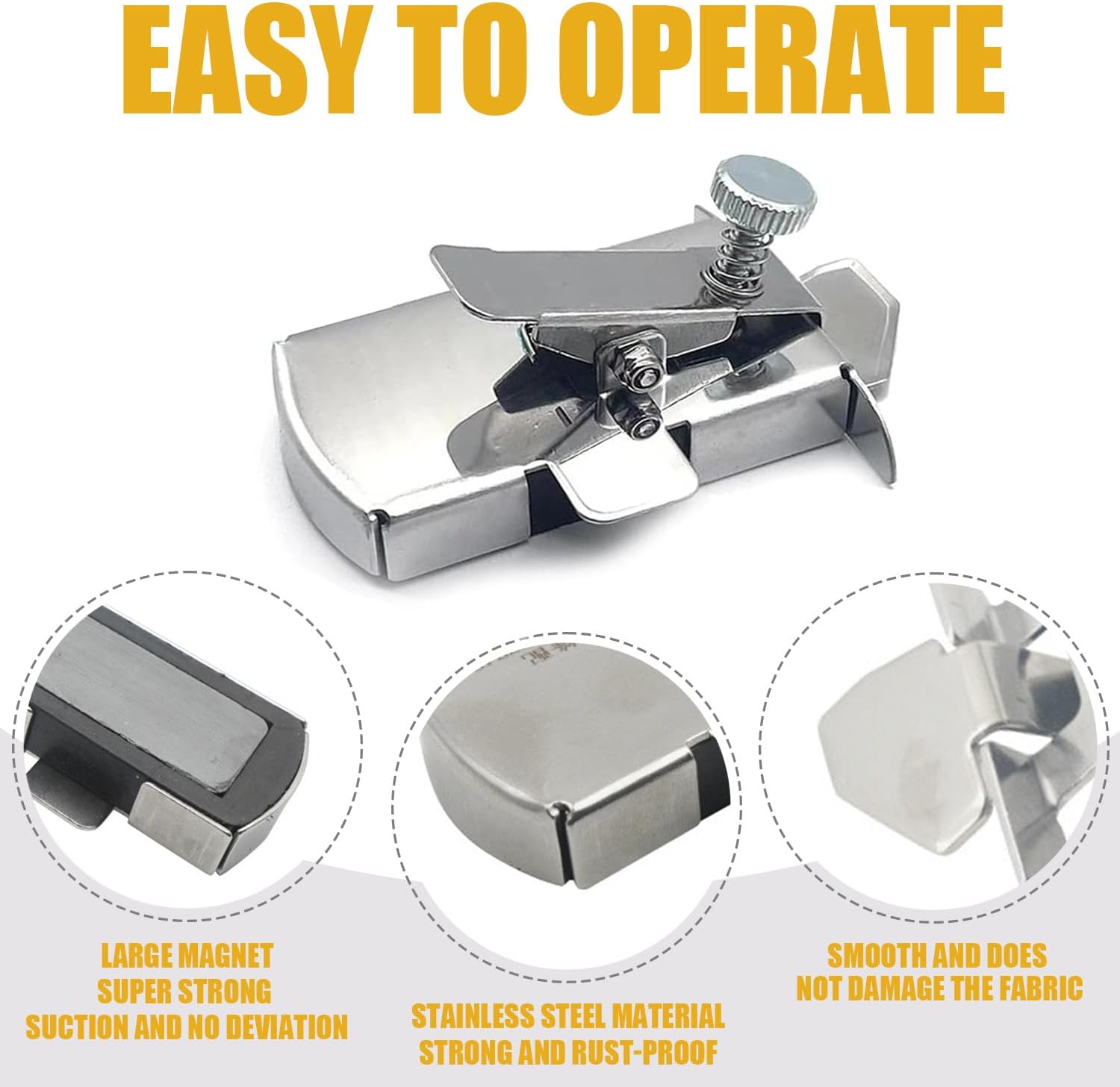 Guía de costura magnética para máquina de coser, tercera guía de costura magnética, guía de costura magnética con clip, guía de costura universal