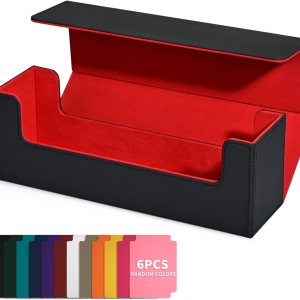 UAONO Caja de almacenamiento de tarjetas, funda para tarjetas comerciales con capacidad para más de 600 tarjetas de una sola funda, caja de cuero UAONO Caja de almacenamiento de tarjetas, funda para tarjetas comerciales con capacidad para más de 600 tarjetas de una sola funda, caja de cuero