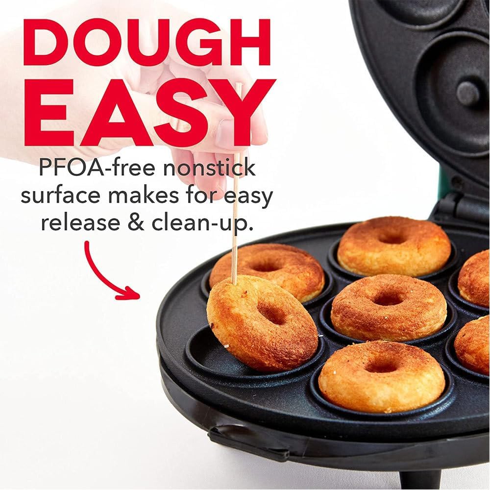 ifeeverkeep Mini Donut Maker- Donut Maker Machine for Home -7 Small Donut Maker,Electric Non-Stick Surface Makes for kids donut maker, Makes