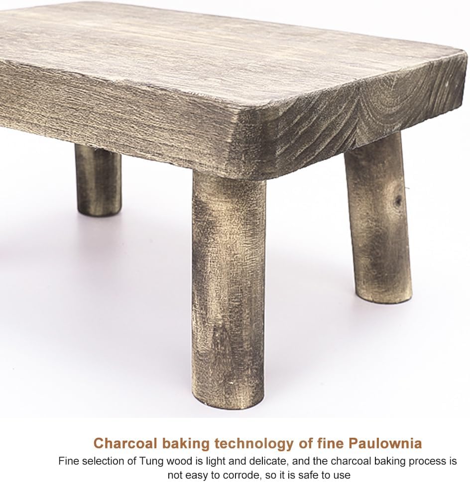 Taburete de madera, taburete de madera portátil maciza, taburete para niños, taburete de cama para camas altas, taburete de madera para cocina,