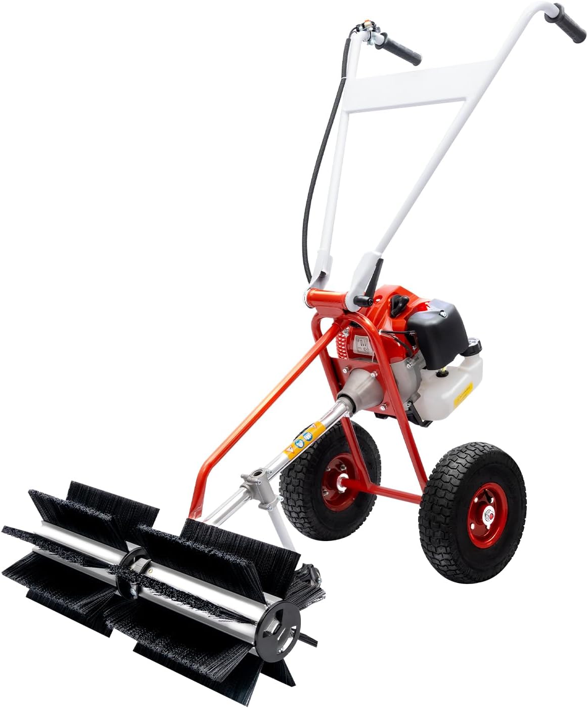 DNYSYSJ Escoba barredora de mano, 43CC 1.7hp 2 tiempos a gas de 2 tiempos para barrendas, máquina de cepillo de limpieza para limpieza de césped,