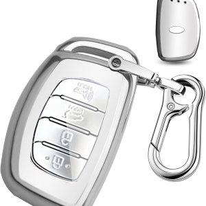QBUC Funda para llavero Hyundai Elantra, TPU suave de 360 grados, protector de llavero con llavero compatible con Hyundai Elantra Ioniq Sonata QBUC Funda para llavero Hyundai Elantra, TPU suave de 360 grados, protector de llavero con llavero compatible con Hyundai Elantra Ioniq Sonata