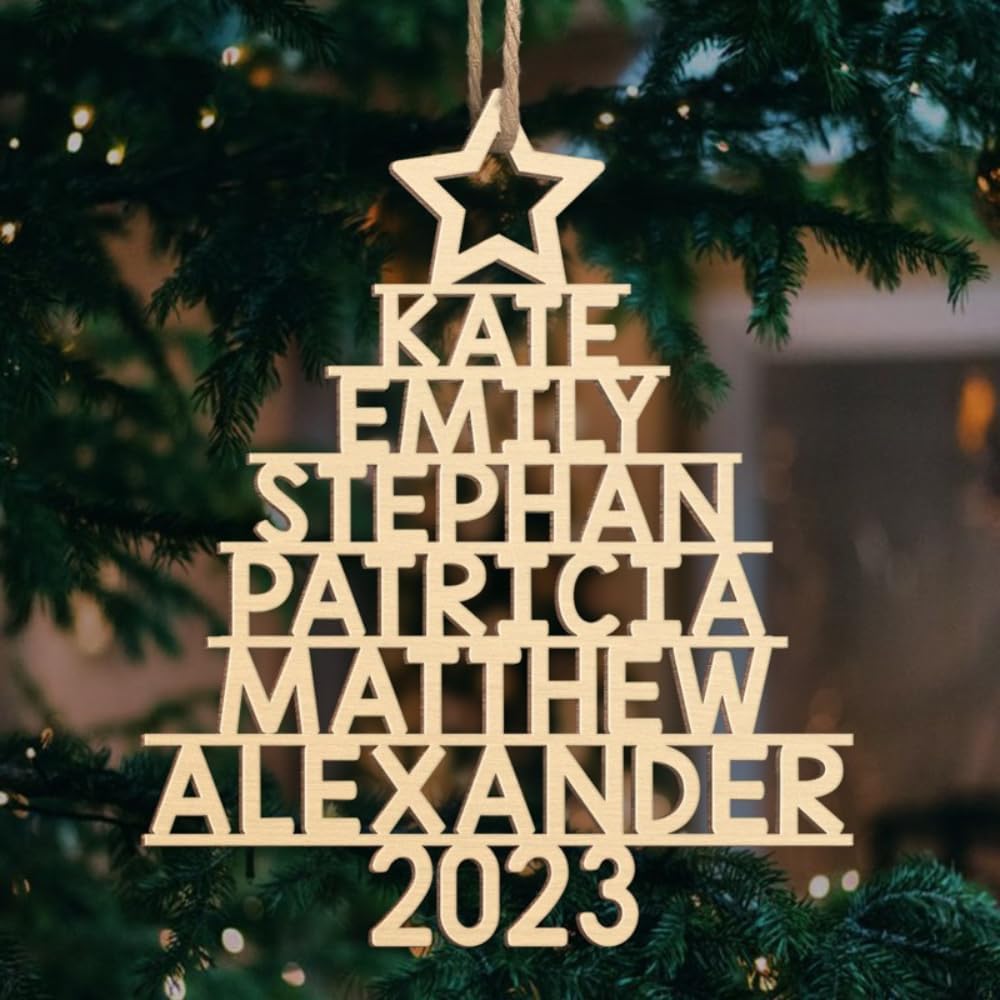 Pawfect House Adornos de Navidad familiares personalizados 2023, decoraciones de Navidad, adornos de madera, regalos de Navidad de Acción de Gracias