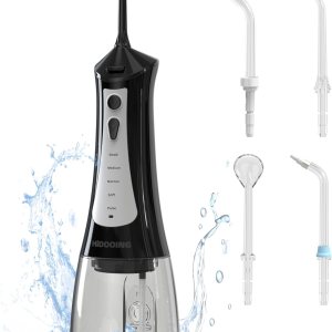 Irrigador dental inalámbrico, portátil, limpiador de dientes inalámbrico, 10.1 fl oz, 5 modos, IPX7 impermeable con 4 puntas de hilo dental, Irrigador dental inalámbrico, portátil, limpiador de dientes inalámbrico, 10.1 fl oz, 5 modos, IPX7 impermeable con 4 puntas de hilo dental,