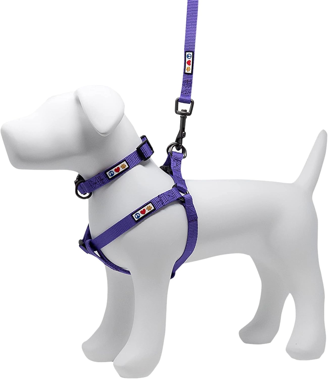 Pawtitas Paquete económico  Arnés para perro pequeño + collar para perro pequeño + correa para perro extra pequeñapequeña de 6 pies, juego morado