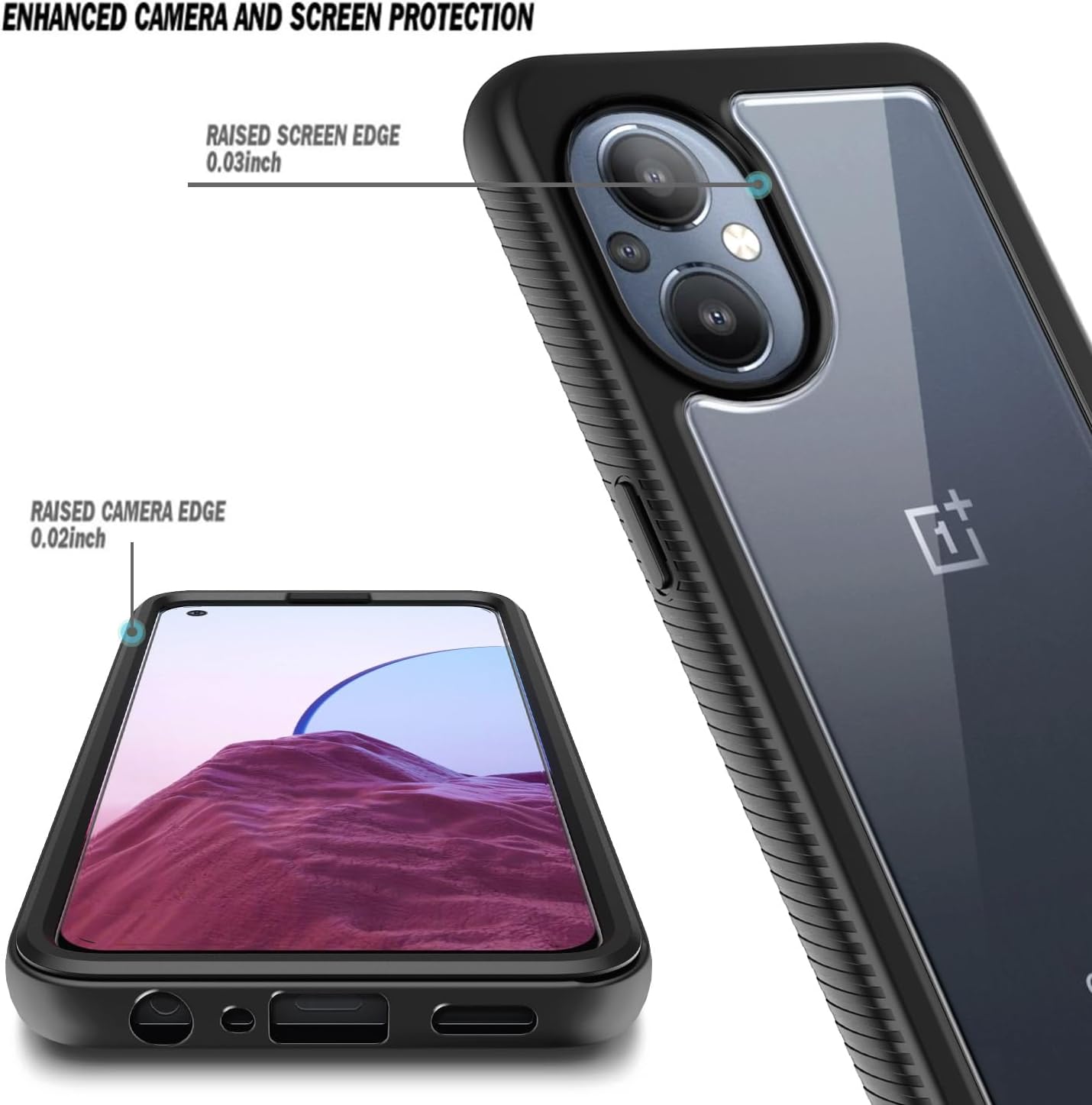 NZND Funda compatible con OnePlus Nord N20 5G con protector de pantalla integrado, cubierta protectora de cuerpo completo a prueba de golpes,