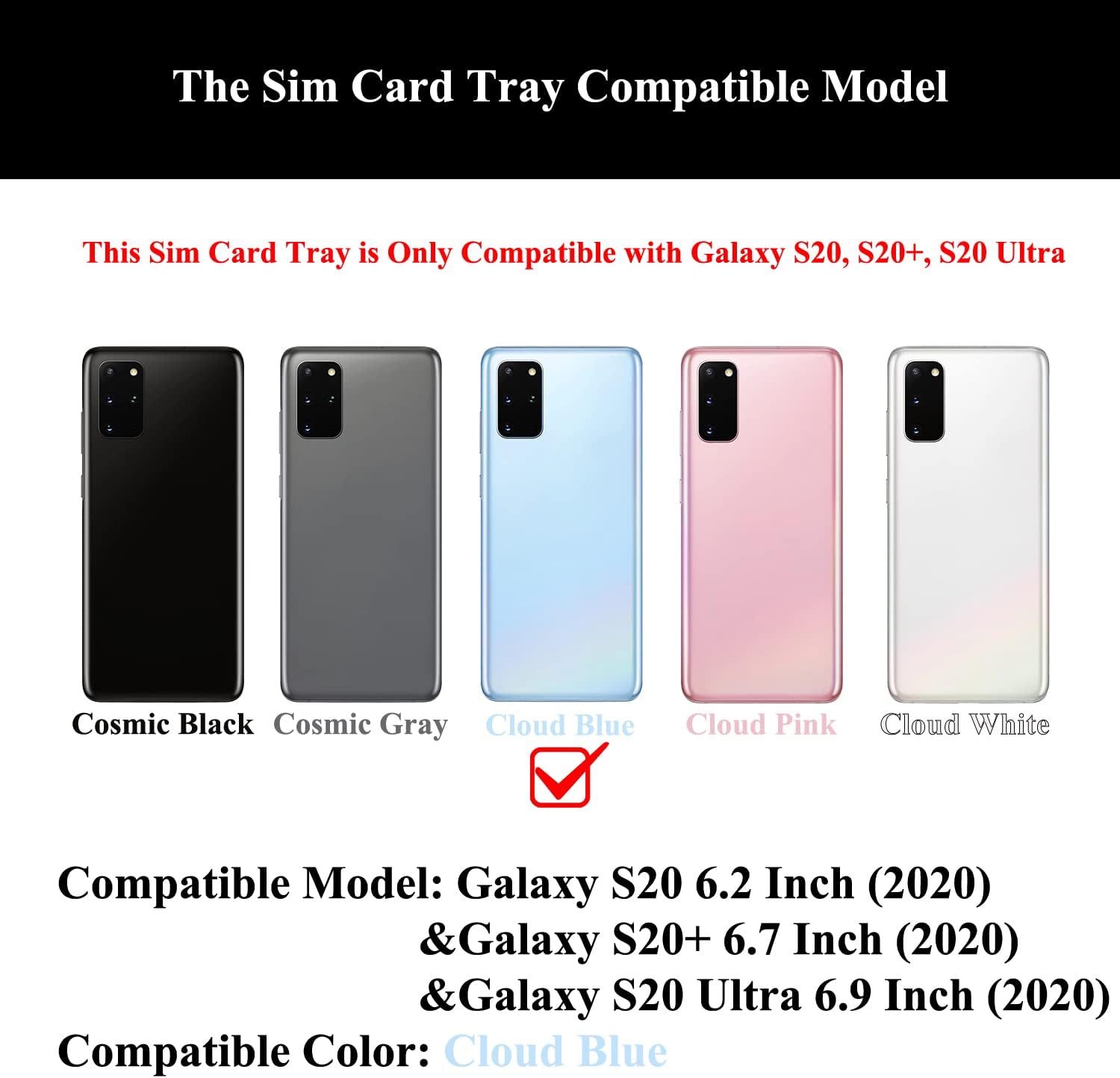 2 piezas de soporte para bandeja de tarjeta SIM (versión simple Sim)  ranura para tarjeta micro SD con pin de expulsión de repuesto para Samsung