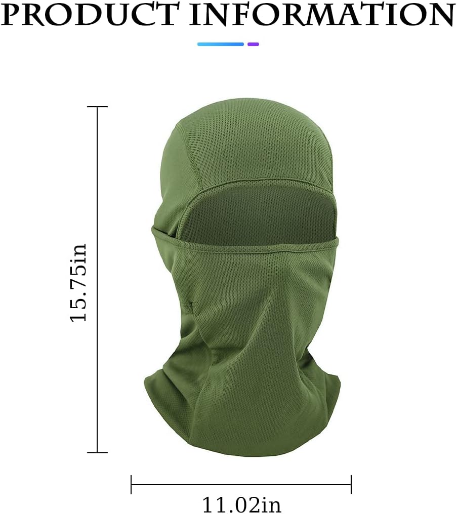 Pasamontañas, máscara facial completa de invierno para hombres y mujeres, esquí, snowboard, motocicleta, protección UV (verde)