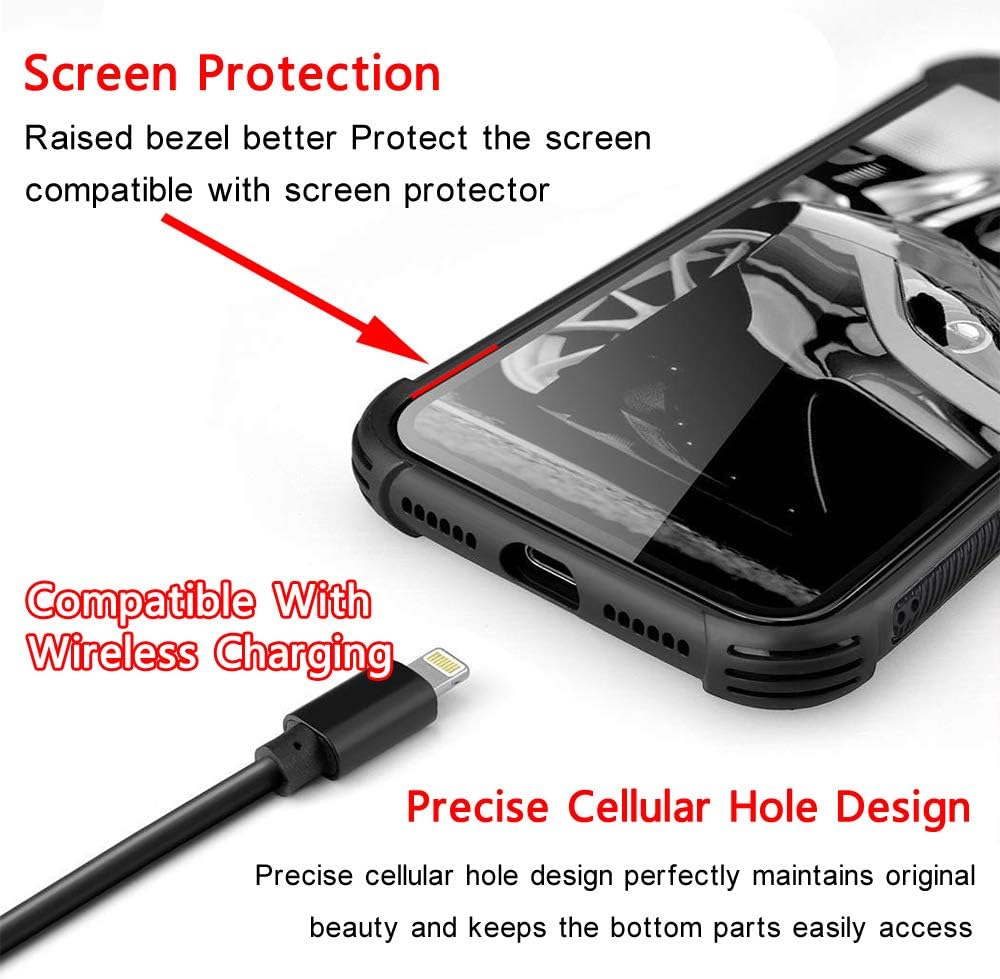 Funda para iPhone Xs, funda para iPhone X, cristal templado, parte trasera a prueba de golpes, funda protectora para teléfono para hombre y niños,