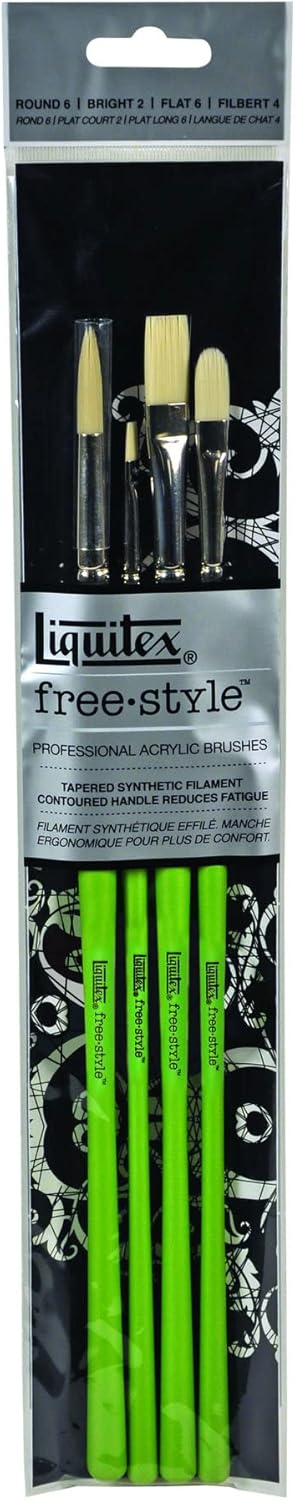 Liquitex Juego de 4 piezas de cepillo tradicional profesional Freestyle