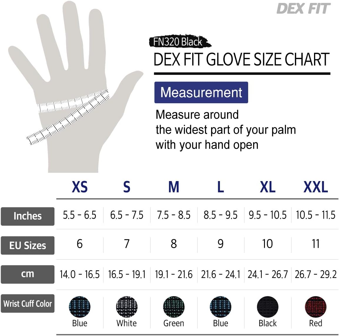 DEX FIT FN320 – Guantes de trabajo de nitrilo, ajuste elástico 3D, agarre de potencia, recubierto de espuma resistente, fino y ligero de nailon
