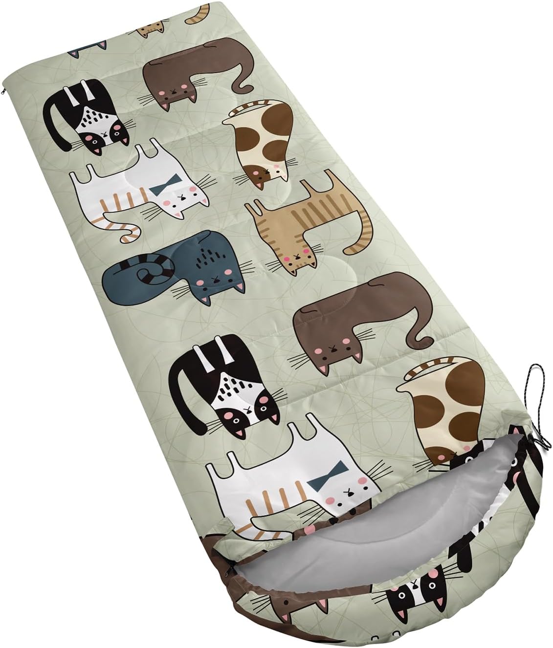 Camping Sleeping Bags for Adults Kids Boys Girls Warm & Cool Weather Waterproof Indoor & Outdoor Backpacking Kawaii Animals Sleeping Bag for All