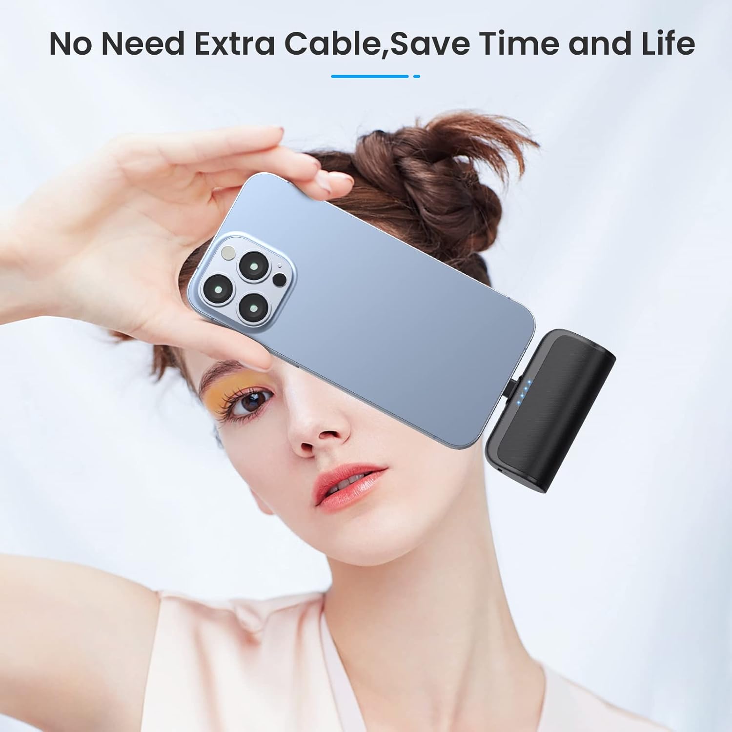 Cargador portátil pequeño de 5200 mAh para iPhone, ultra compacto de 20 W PD carga rápida, cargador de batería mini compatible con iPhone 1414 Pro