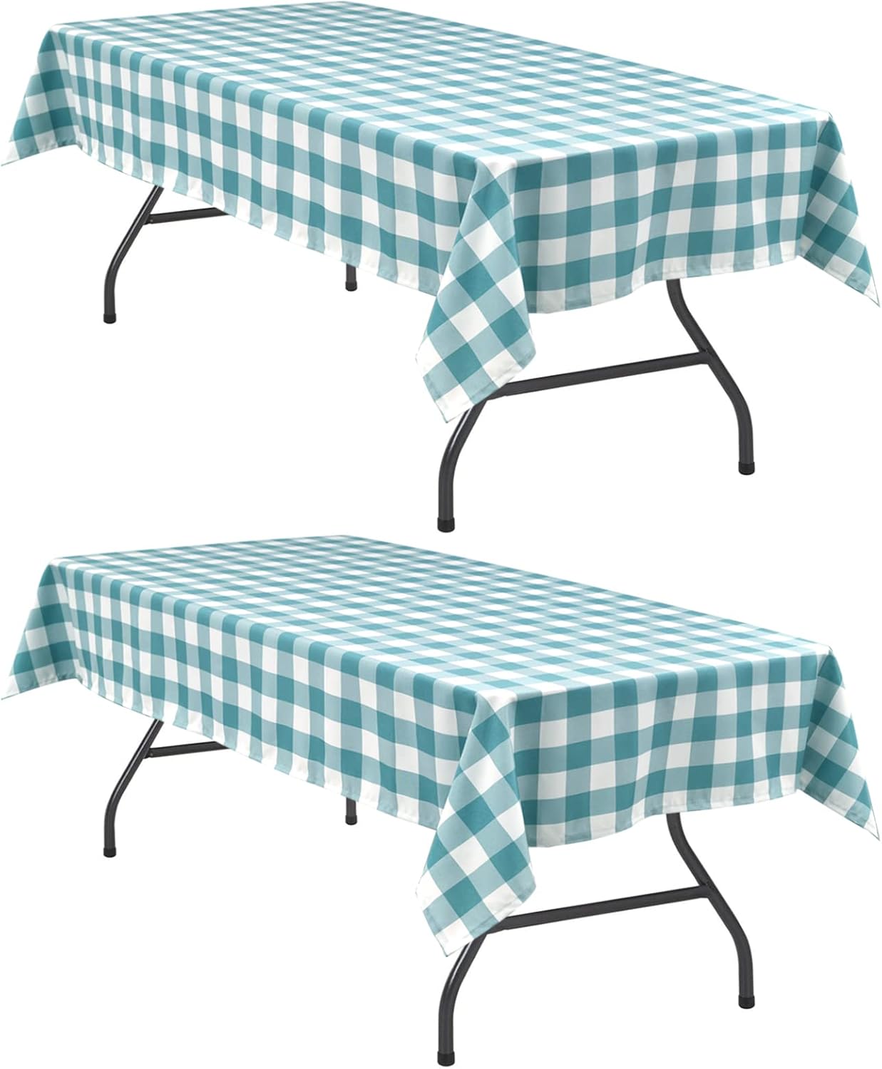 Hiasan Mantel a cuadros impermeable, paquete de 2, 54 x 80 pulgadas, mantel rectangular a cuadros para fiesta de primavera, picnic al aire libre,