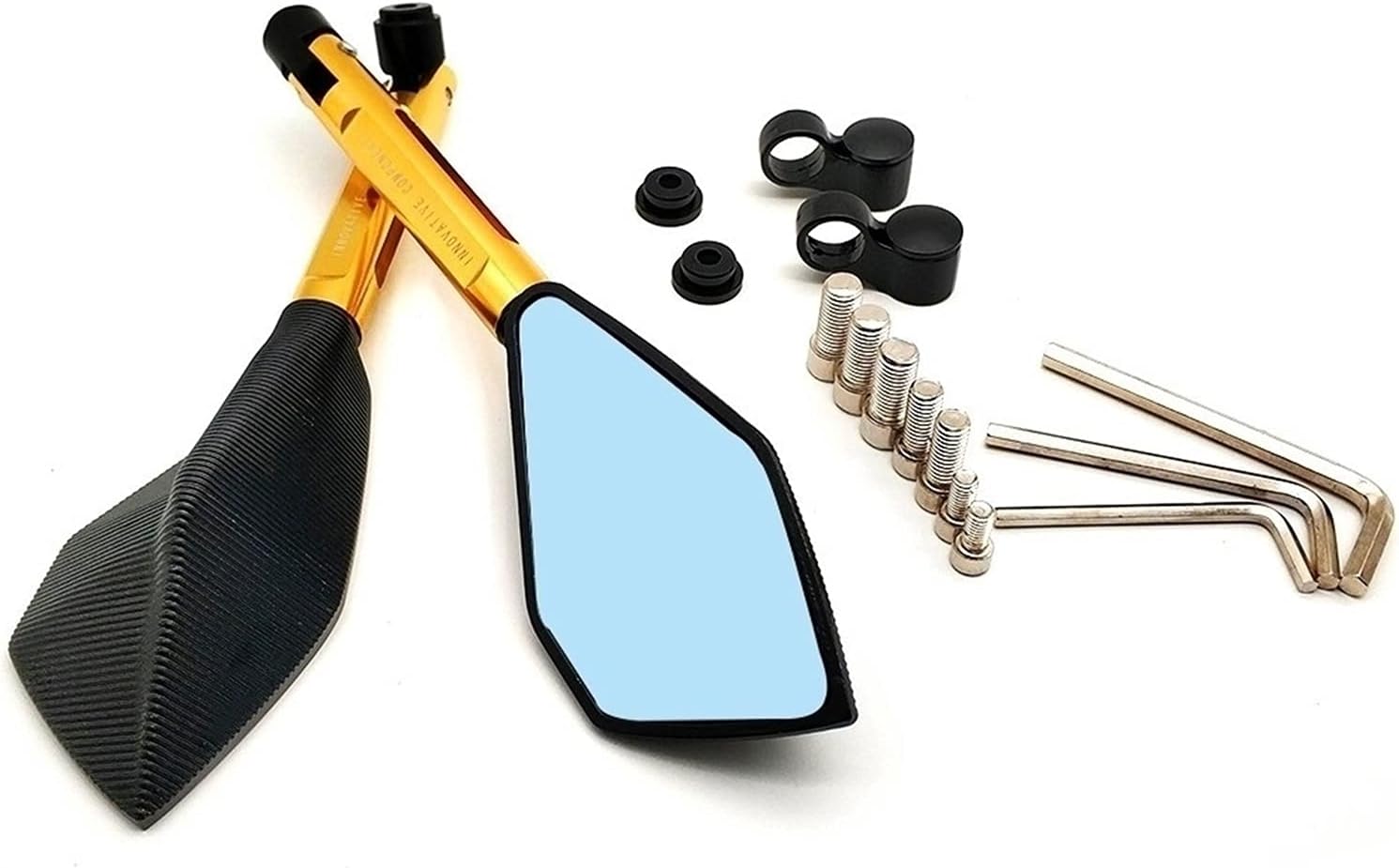 Espejos retrovisores laterales de motocicleta para Kawasaki VERSYS 650 ZG1000 ZRX1100 ZRX1200 ZX11 ZX1100 ZX7R ZX9 (color  plata, tamaño normal)