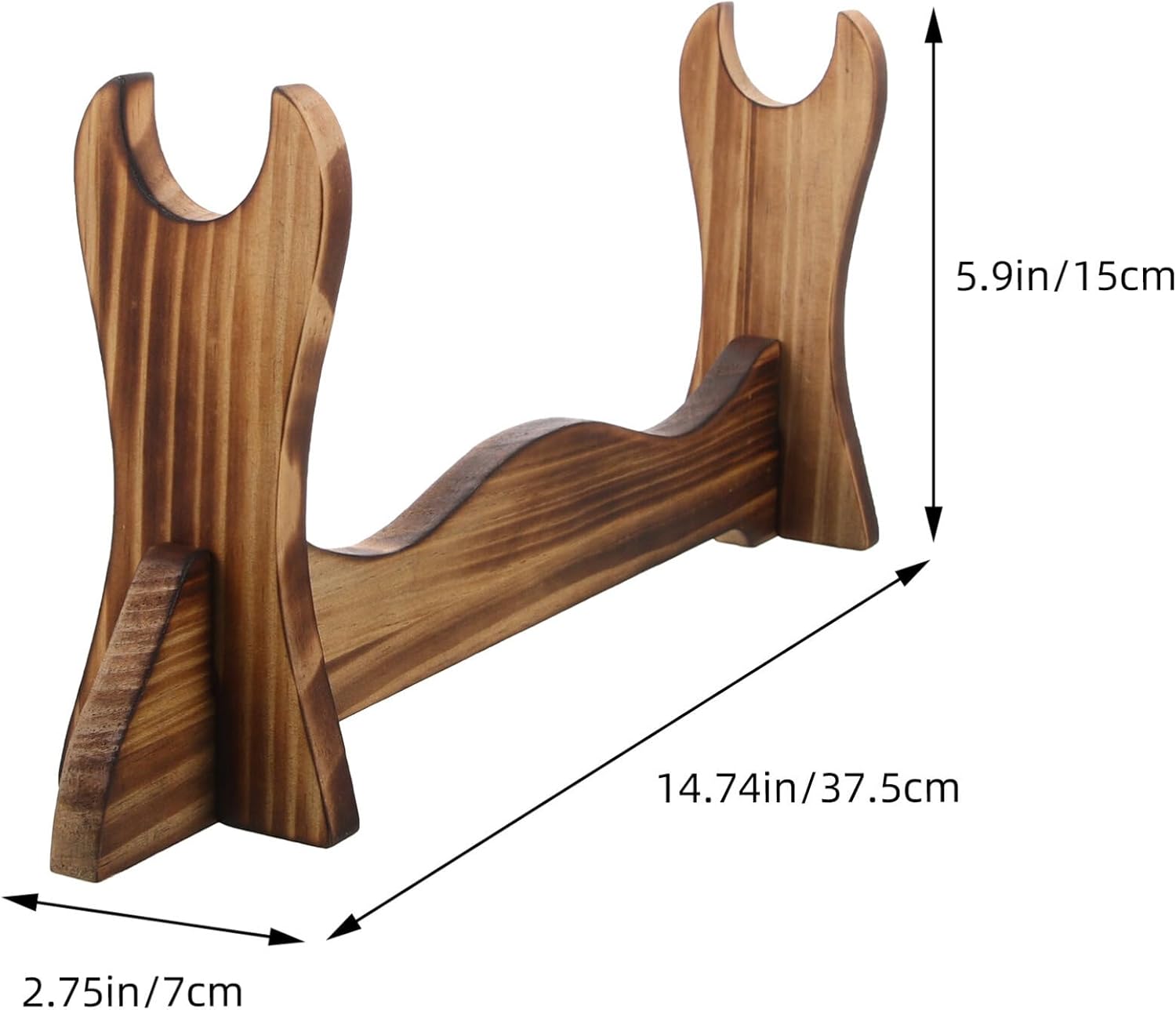 VOSAREA Soporte de espada Katana Stand Asamblea de madera Samurai soporte de espada Soporte de exhibición de flauta de madera