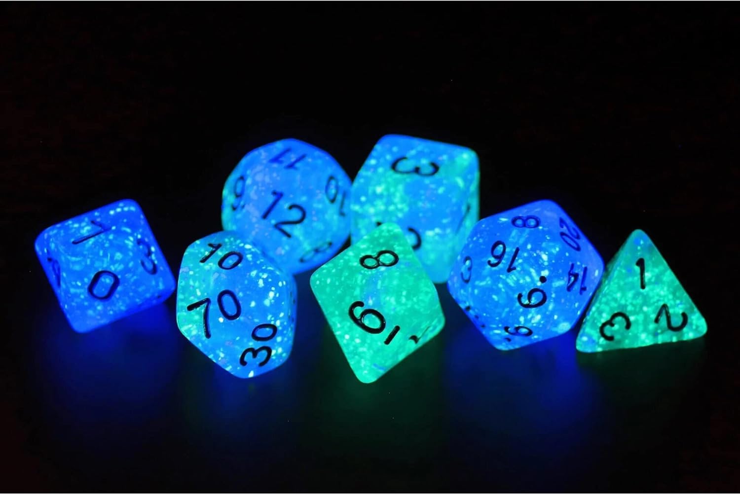 Juego de dados RPG (7) Gusano brillante esmerilado