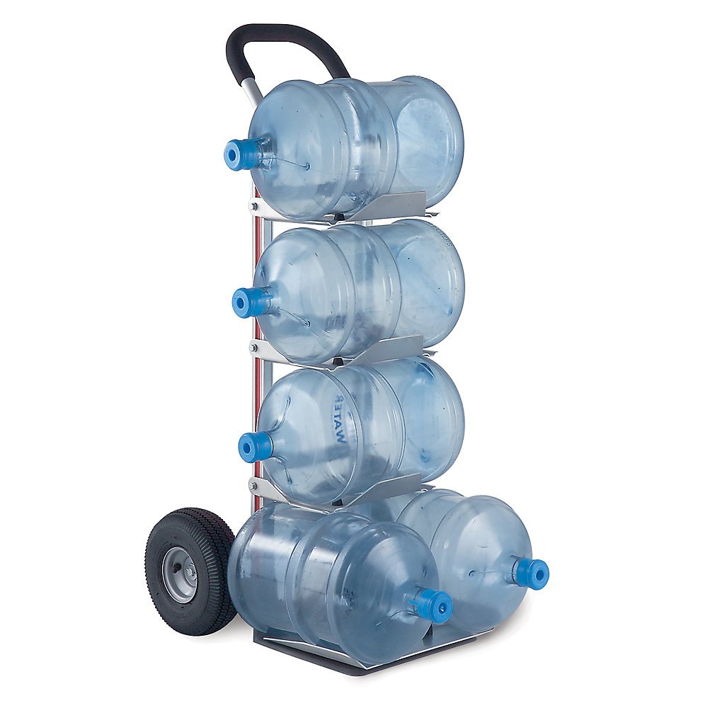 Magline HBK128HM4 – Camión manual de agua con botella de aluminio, mango de bucle, ruedas neumáticas, plata, capacidad de carga de 500 libras, 55