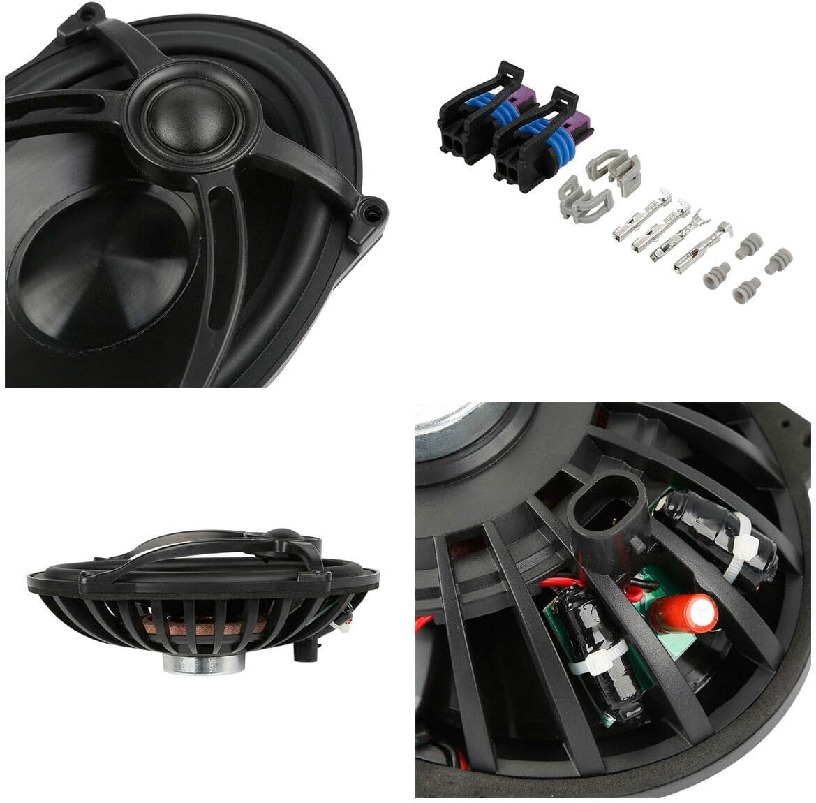 TCMT Alforjas extendidas de 4 pulgadas y altavoces de 5 x 7 pulgadas para Harley Touring Road King Road Glide Street Glide Electra Glide 2014-2023