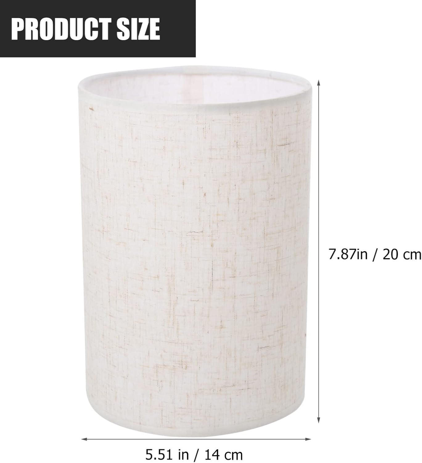 Zerodeko Pantalla de lámpara de lino, pantalla de tambor de tela alta, con clip, cubierta de luz, pantalla cilíndrica, protector de lámpara de