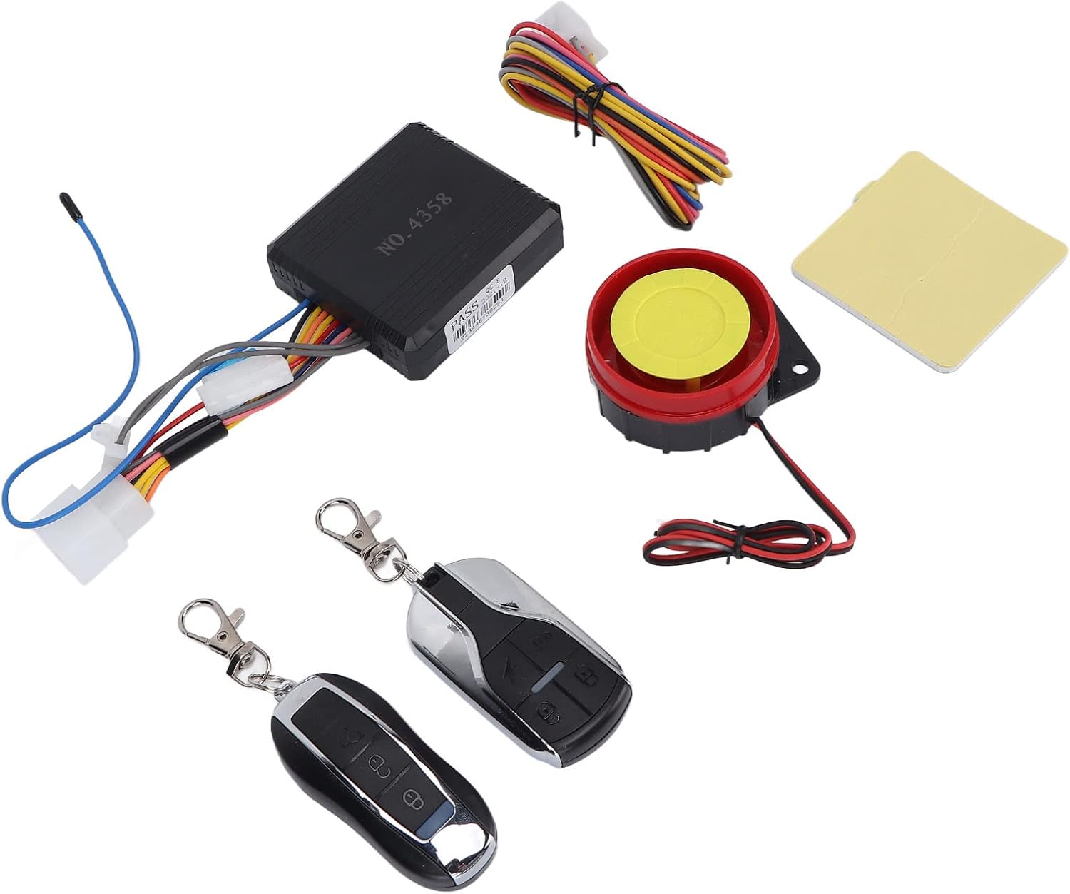 Aramox Sistema de alarma de motocicleta, kit de sistema de alarma antirrobo universal para motocicleta, control remoto unidireccional, impermeable,