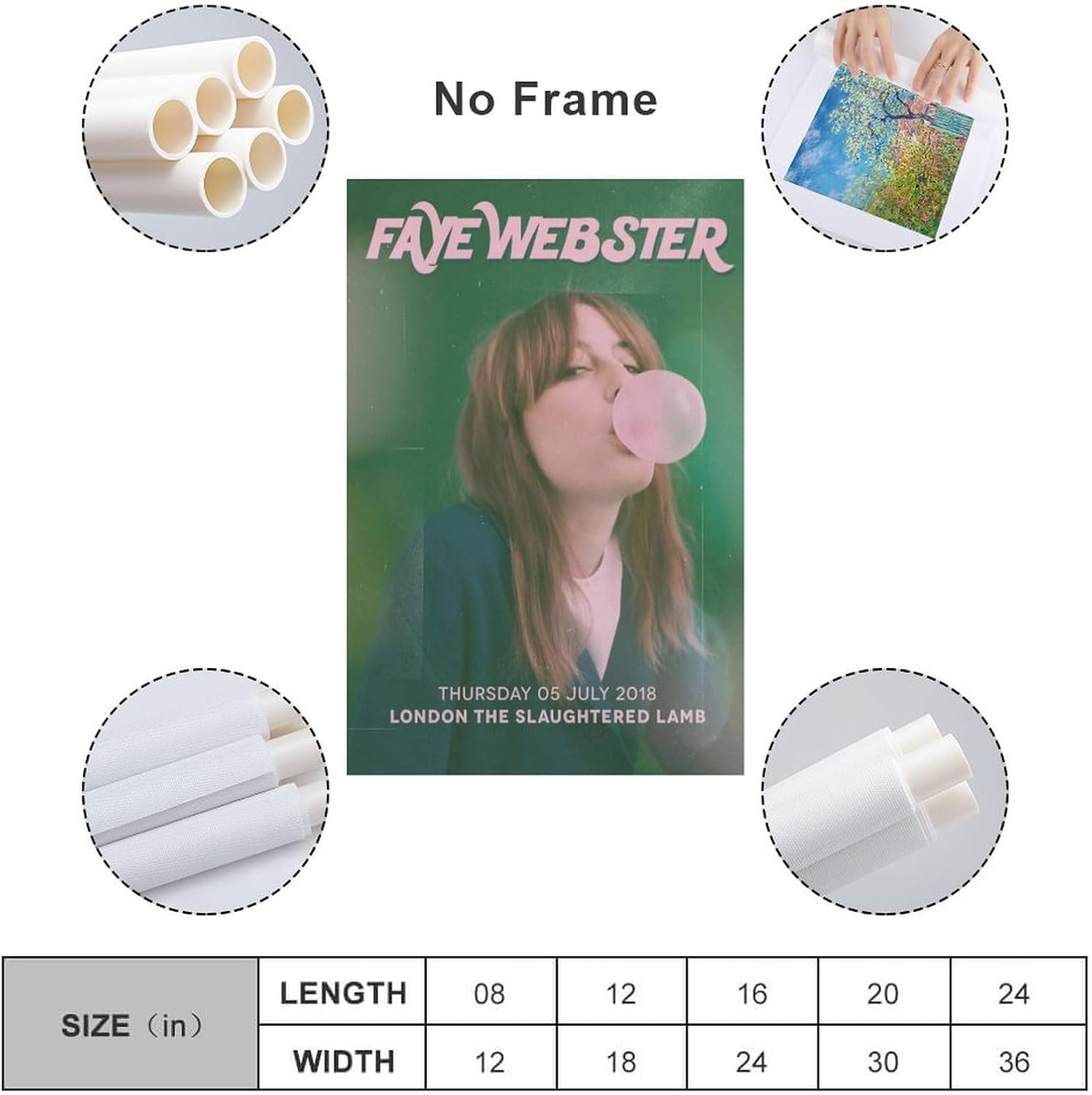 DAXXIN Faye Webster – 1 póster en lienzo decorativo para pared, pintura artística para sala de estar, dormitorio, regalo, sin marco, estilo 08 x 12