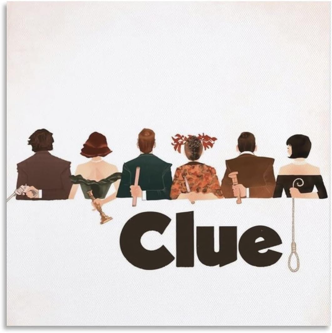 Clue-Póster de película negra con suspenso de comedia, impresiones artísticas para pared, decoración de habitación, decoración de dormitorio,
