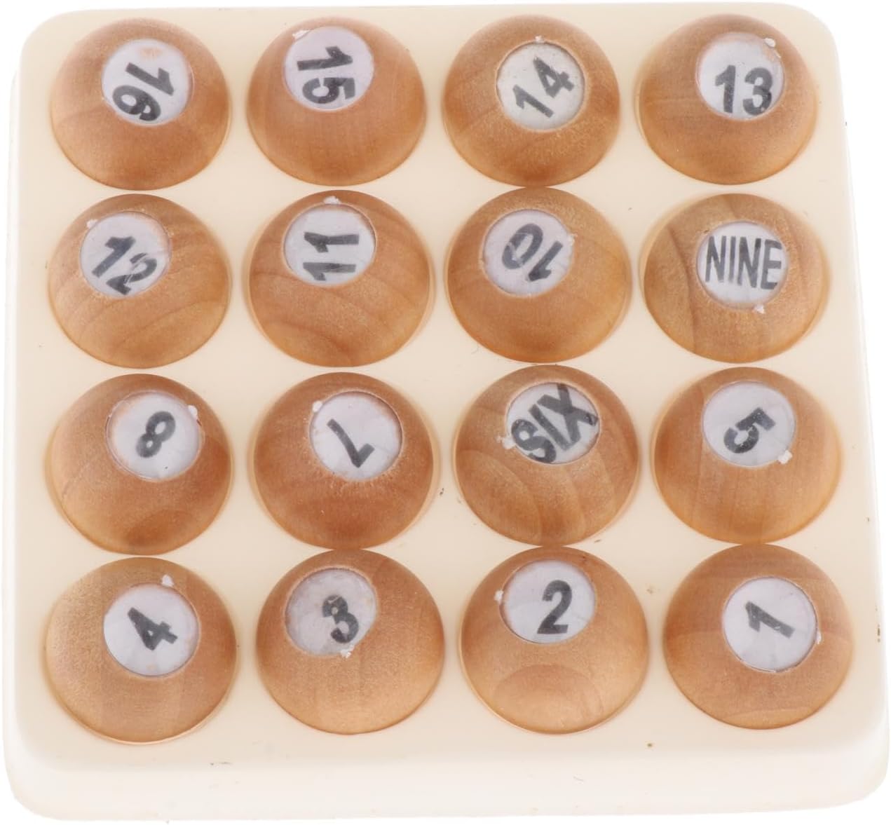 Juego de bolas de madera, dados de billar, dados de piscina, 16 bolas de madera numeradas