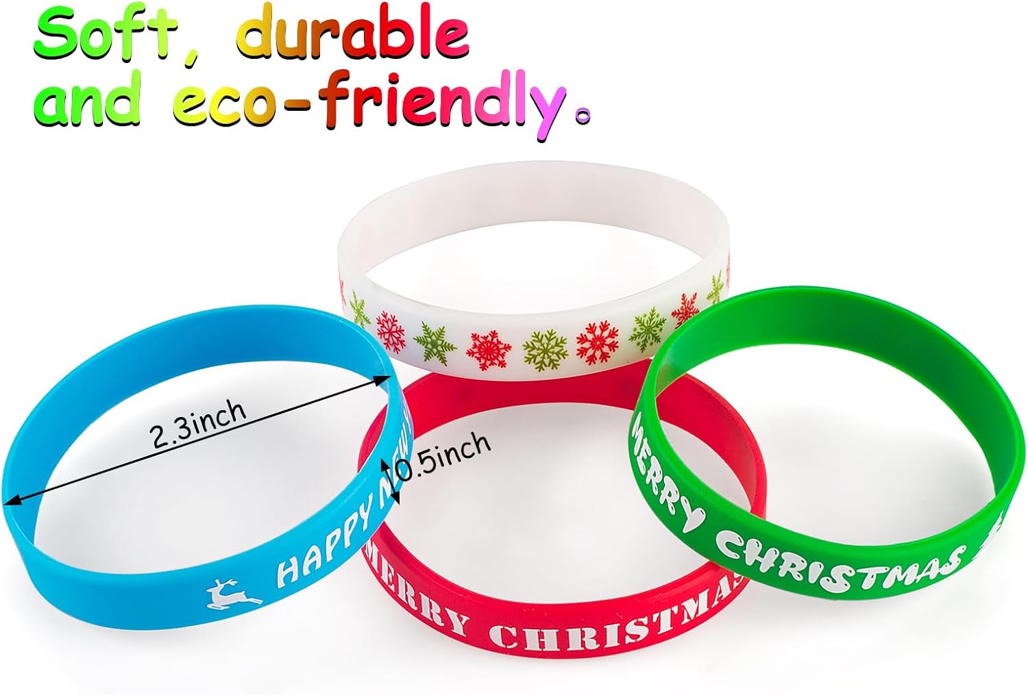 30 pulseras de silicona de Navidad para niños, paquete de pulseras de goma para regalos de fiesta de Navidad, lindas pulseras a granel para niños y