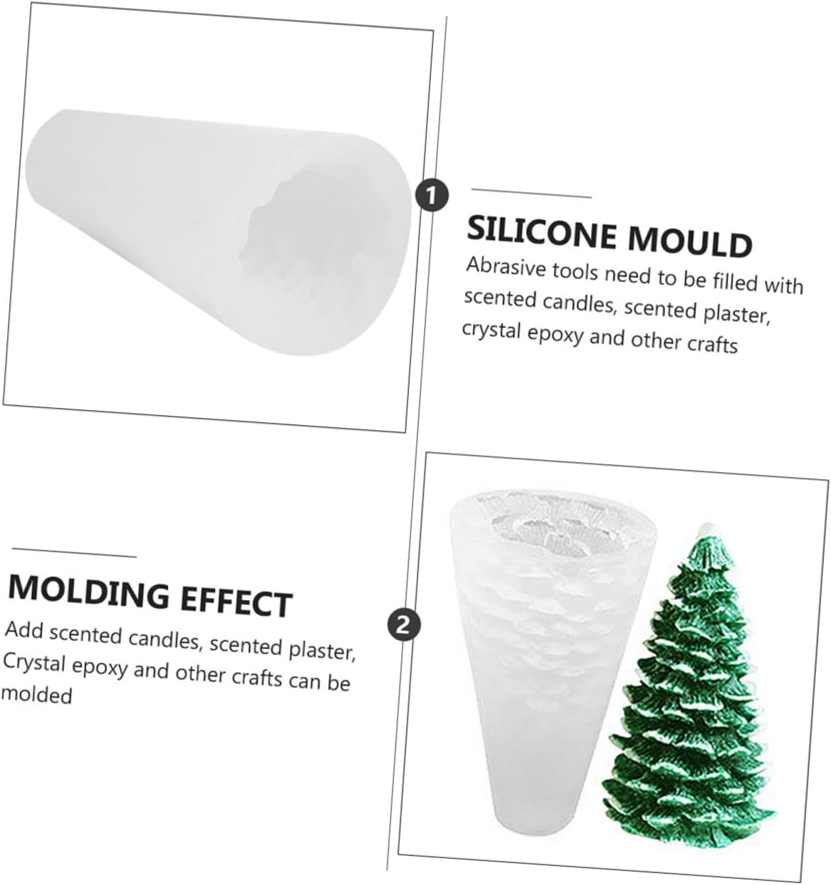 BESTOYARD 8 piezas de moldes de silicona para decoración de velas de mano, molde de molde para resina, moldes de silicona para velas de árbol de