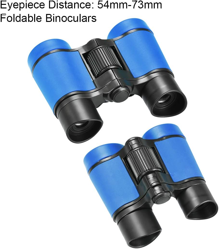 uxcell Prismáticos 4X30 Compactos Plegables Binoculares A Prueba de Golpes Azul Cielo Con Correa Para El Cuello Para La Observación De Aves