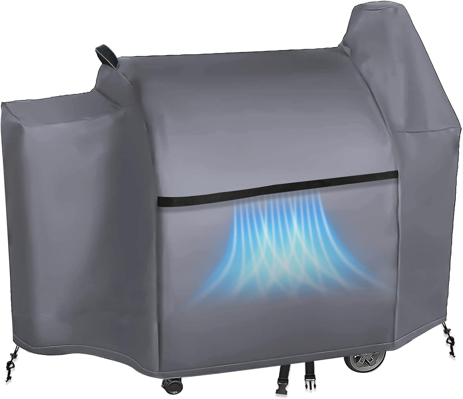 Pit Boss – Funda para parrilla de pellets de madera serie 10001100, impermeable, 600D, poliéster Oxford, resistente al viento, hebilla y asas con