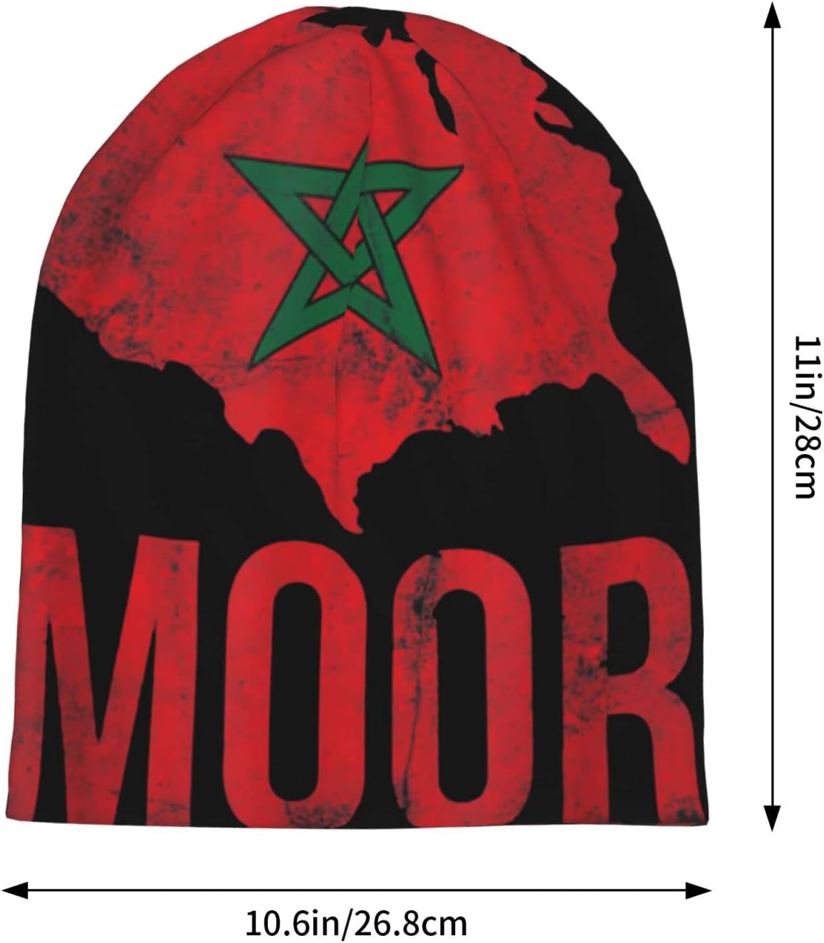 Morish American America Amexem Marroquí Beanie Sombreros Hombres Navidad Sombreros Térmicos Unisex Sombrero de Punto Negro, Negro –