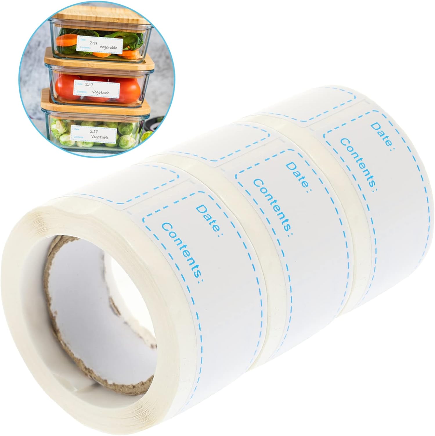 ABOOFAN 15 Rolls Self-Adhesive Label Kitchen Food Labels Food Preparation Days Labels Freezer Food Storage Label Removable Food Labels Food Tags