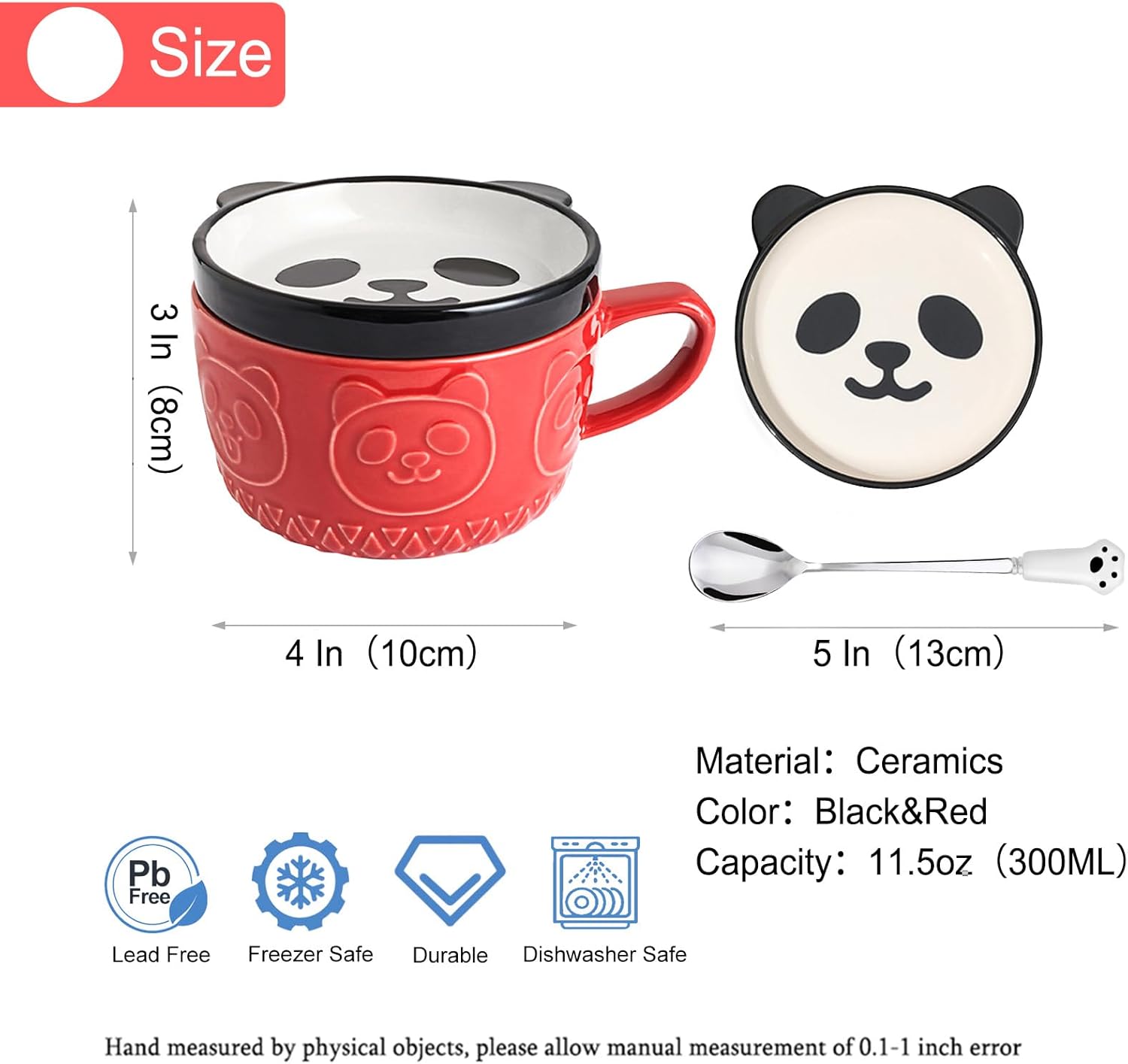 Regalos para mujeres, tazas de café Kawaii Panda con tapas, regalos de cumpleaños de Navidad para niñas, amigos, niños, hombres, esposa, mamá,