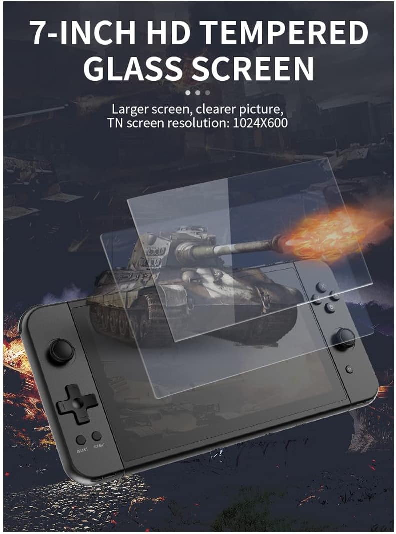 Consola de juegos portátil X70, pantalla IPS HD de 7.0 pulgadas, consolas de juegos retro, consola de videojuegos clásica con tarjetas de memoria de