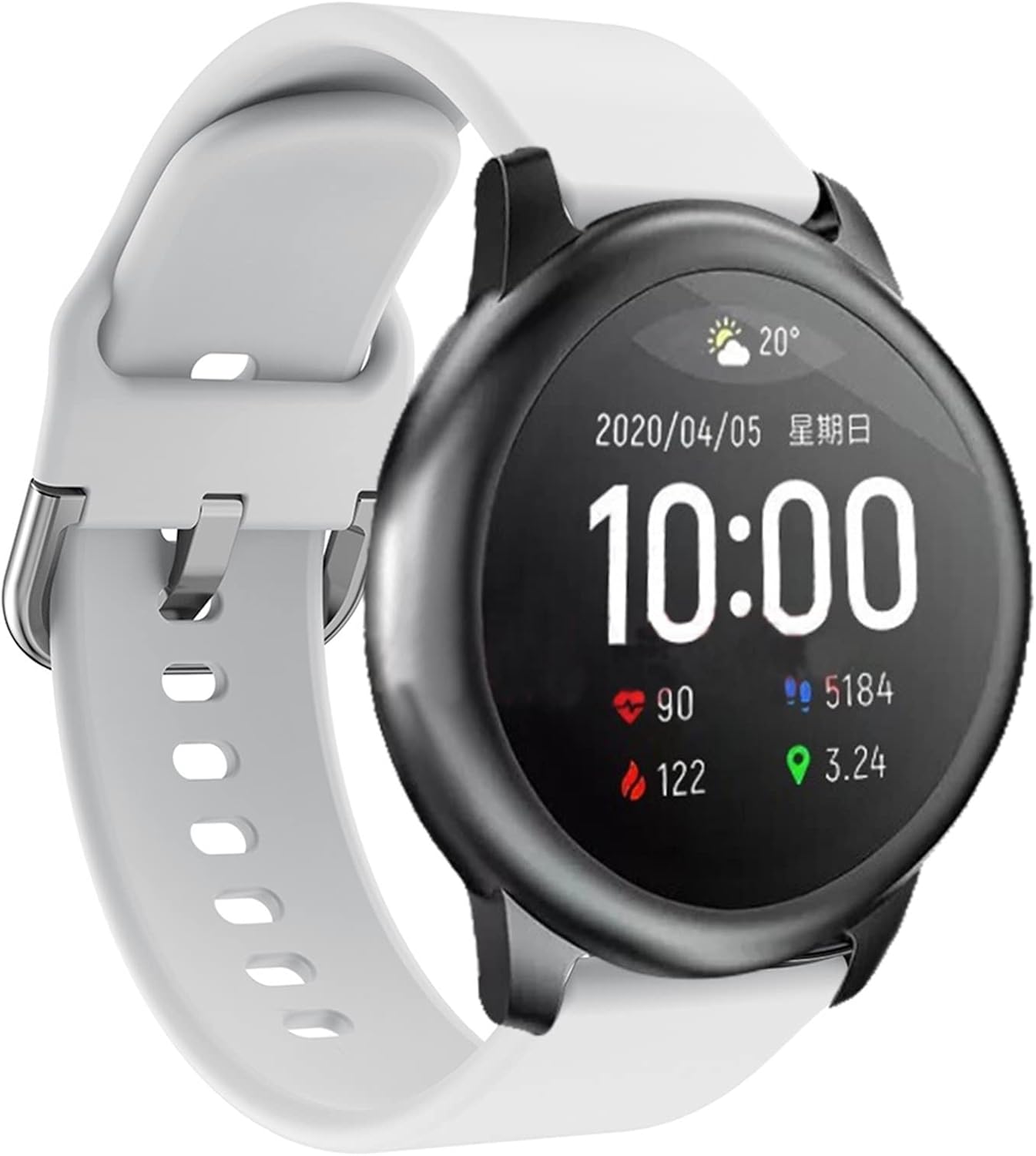 ANKANG Correa de reloj de silicona suave de 0.73 pulgadas para Xiaomi Haylou Solar ls05 pulsera original de reloj inteligente (color  rosa, tamaño