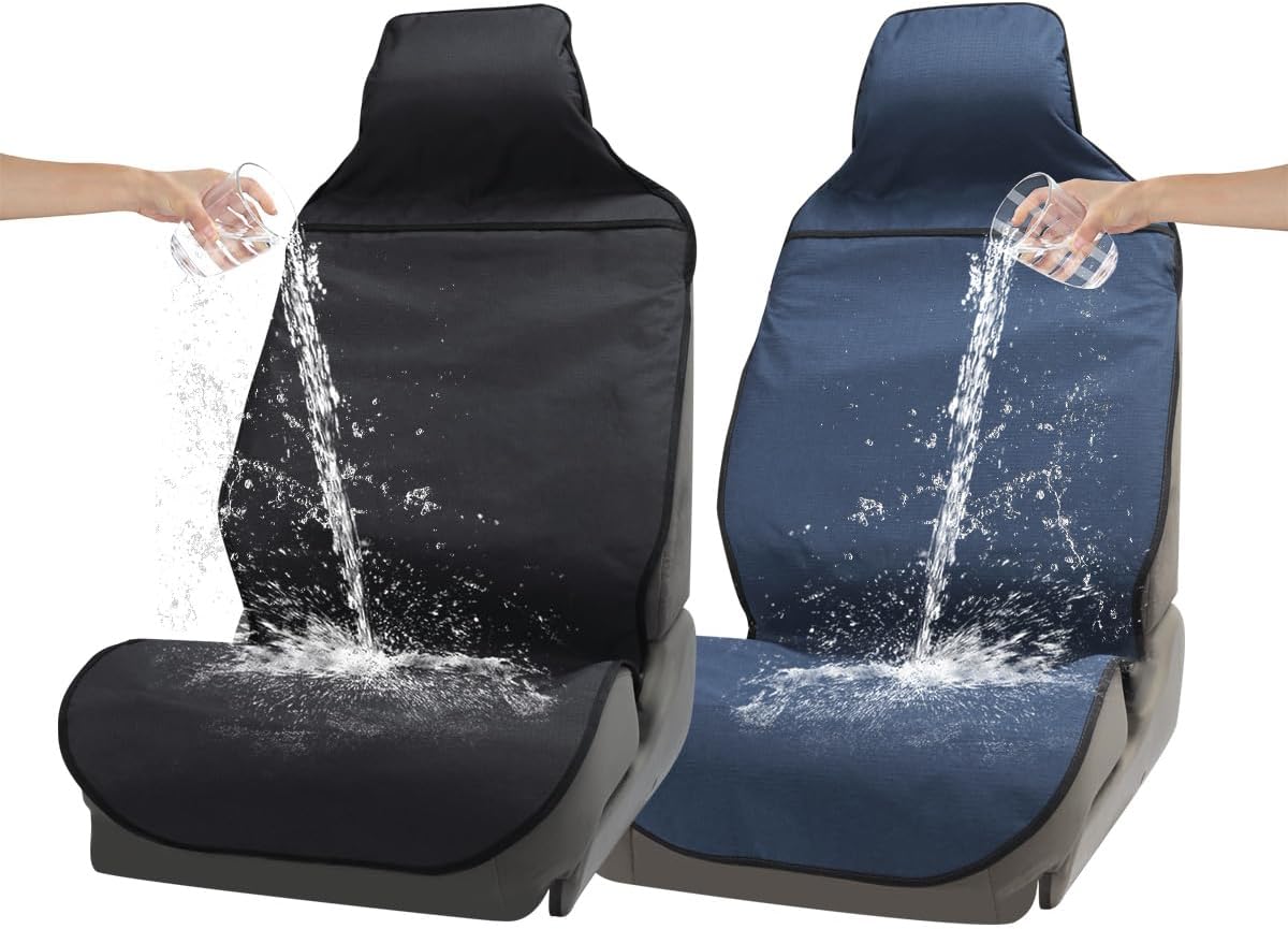 Funda impermeable para asiento de automóvil, ajuste universal, fundas de asiento delantero, parte inferior antideslizante, a prueba de sudor y fácil