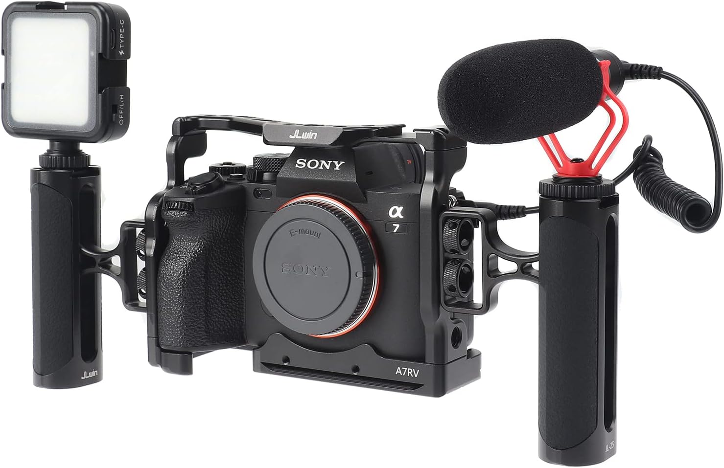 Foto4easy – Mango lateral universal para cámara, mango lateral ajustable hacia arriba y hacia abajo para jaula de cámara DSLR, orificio de tornillo