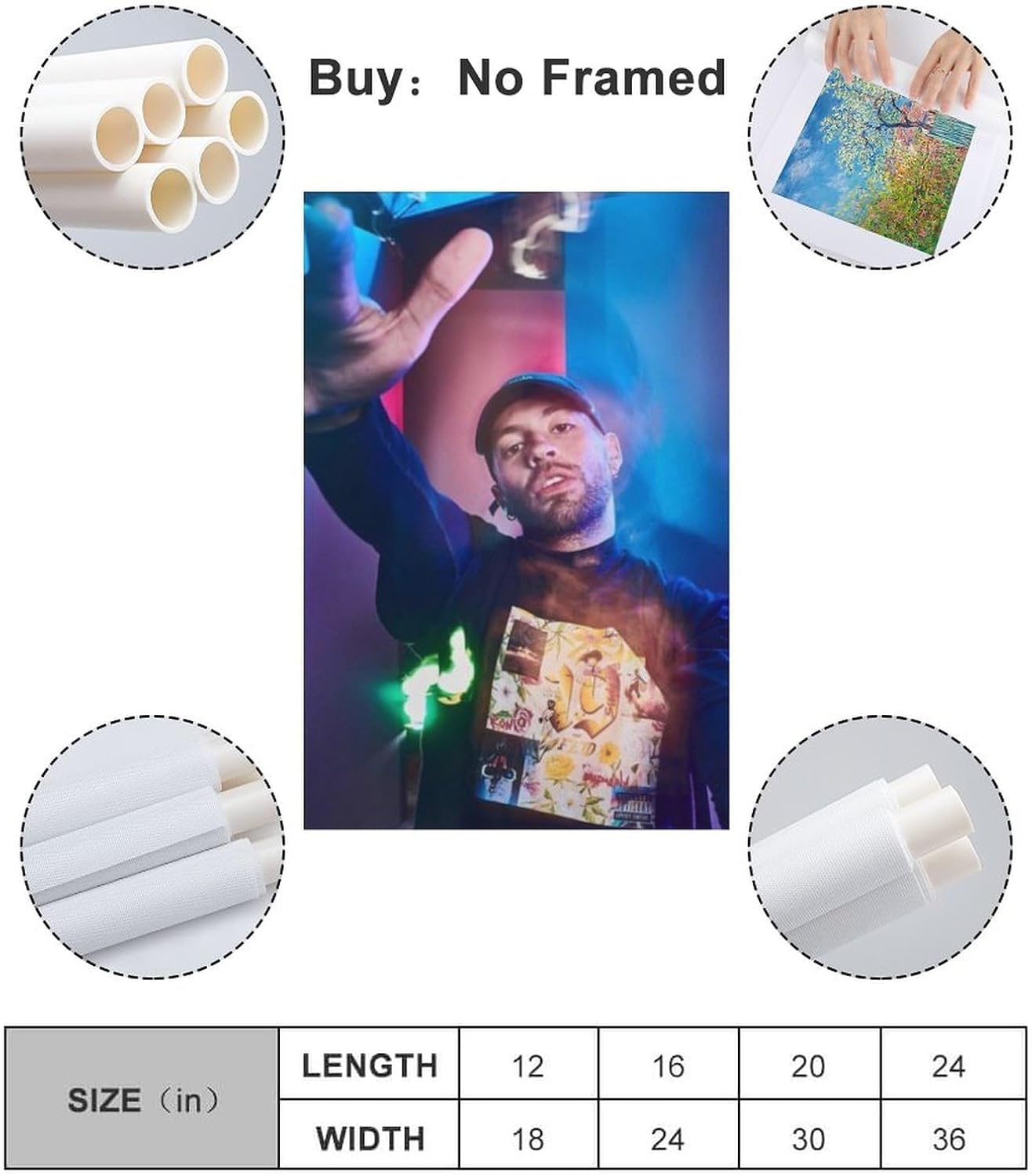 DAXXIN Feid – Póster de lienzo decorativo para pared, sala de estar, dormitorio, decoración, regalo, sin marco, estilo 20 x 30 pulgadas (19.7 x 29.5