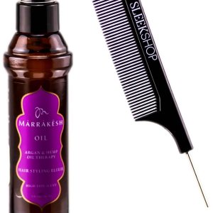 Peine + Aceite de Marrakech (aroma de marea alta) Elixir de peinado del cabello, suero de argán y terapia de aceite, cabello, vegano, libre de Peine + Aceite de Marrakech (aroma de marea alta) Elixir de peinado del cabello, suero de argán y terapia de aceite, cabello, vegano, libre de