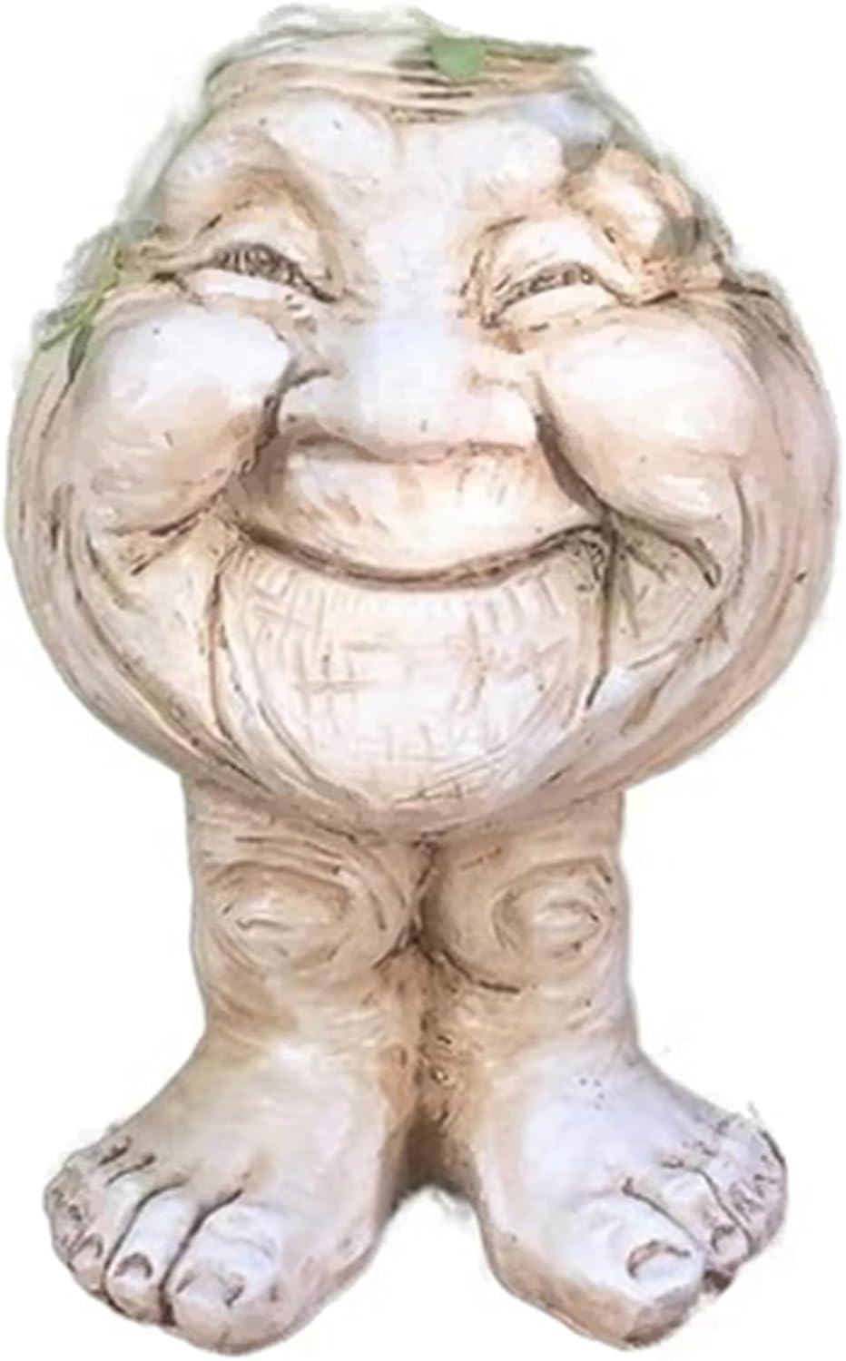 Maceta divertida con diseño de cara para interiores y exteriores, resina con agujero de drenaje para celebraciones de inauguración de la casa, boda,