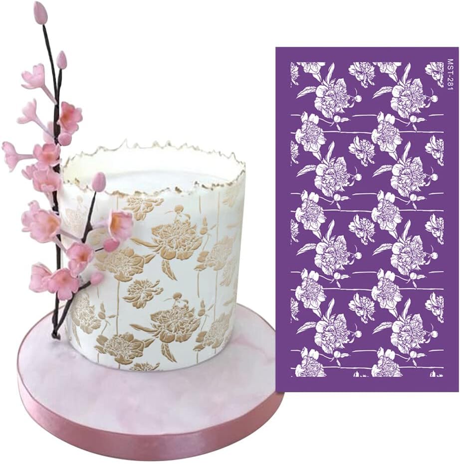 Plantillas de pastel de malla de flores para glaseado real,Plantillas de pastel de decoración de crema de mantequilla,Plantilla de encaje de pastel