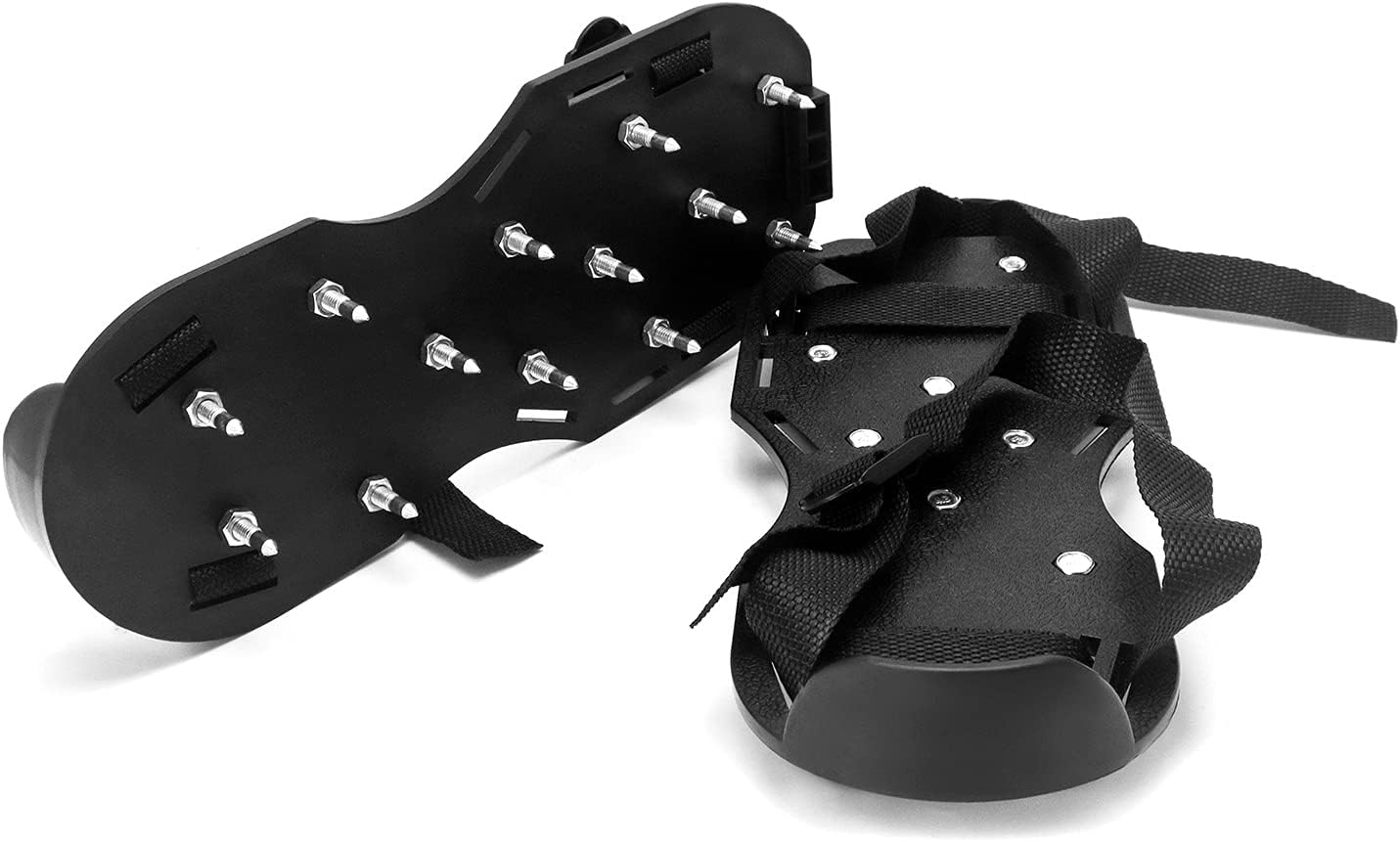 QWORK Zapatos Gunite con pinchos cortos de 34 pulgadas, perfectos para pisos epoxi, superposiciones, instalación de cubierta, color verde (par)