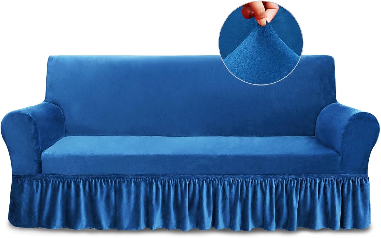 NICEEC Funda de sofá súper suave de 1 pieza azul para sofás, elástica, universal, color rojo vino, elastano, para sala de estar, fácil ajuste,