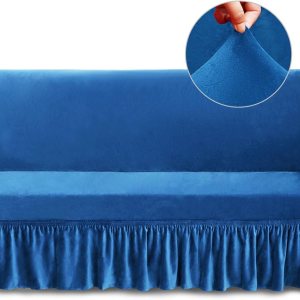 NICEEC Funda de sofá súper suave de 1 pieza azul para sofás, elástica, universal, color rojo vino, elastano, para sala de estar, fácil ajuste, NICEEC Funda de sofá súper suave de 1 pieza azul para sofás, elástica, universal, color rojo vino, elastano, para sala de estar, fácil ajuste,
