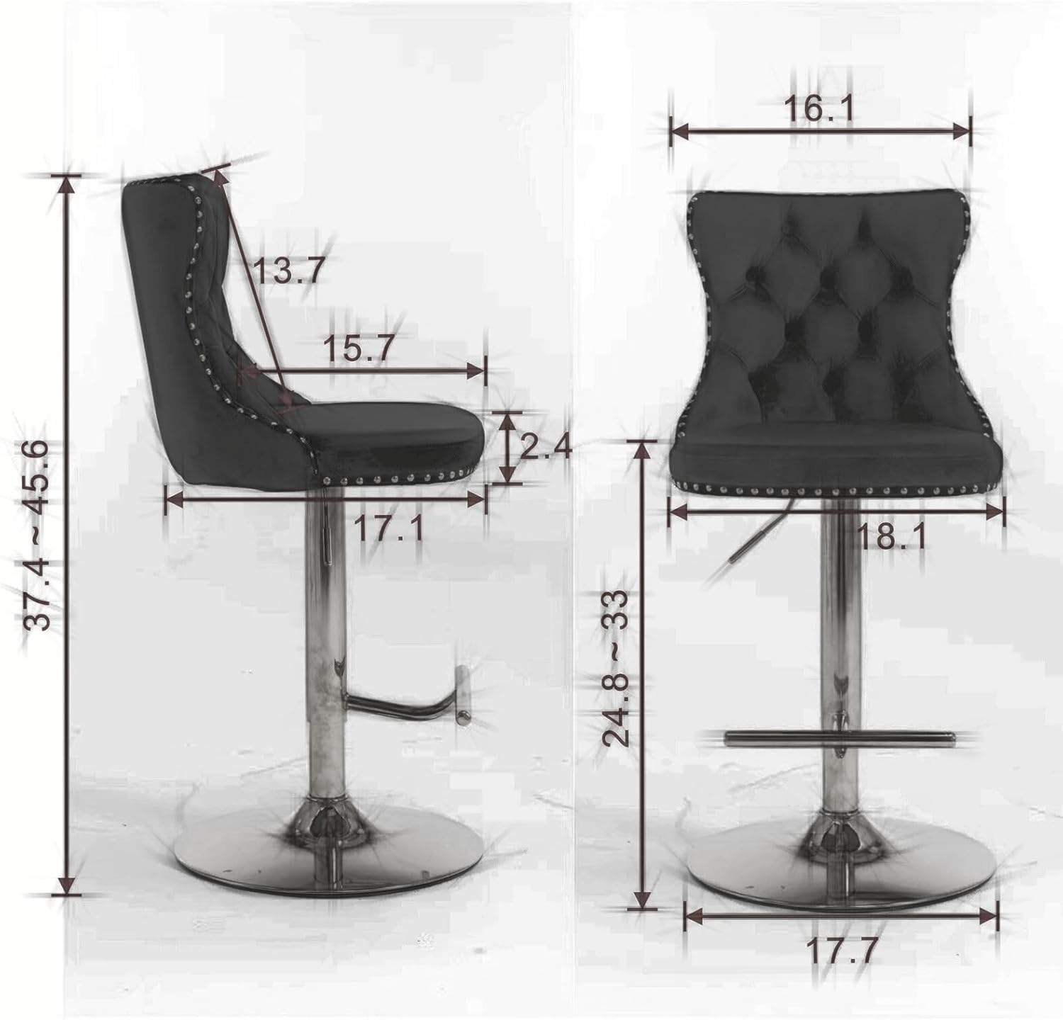 MODADA Silla de barra de altura ajustable, altura de mostrador, silla de taller de montaje simple, taburetes de bar giratorios de 360 grados, altura