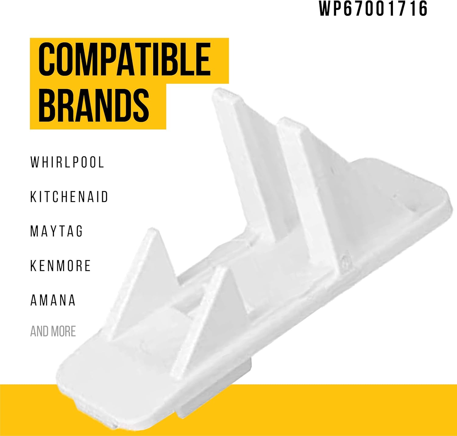 WP67001716 – Soporte para cubierta de cajón para frigorífico, sustituye a AP6010289, 67001716, 1022681, 12531802, 8208369, PS11743468