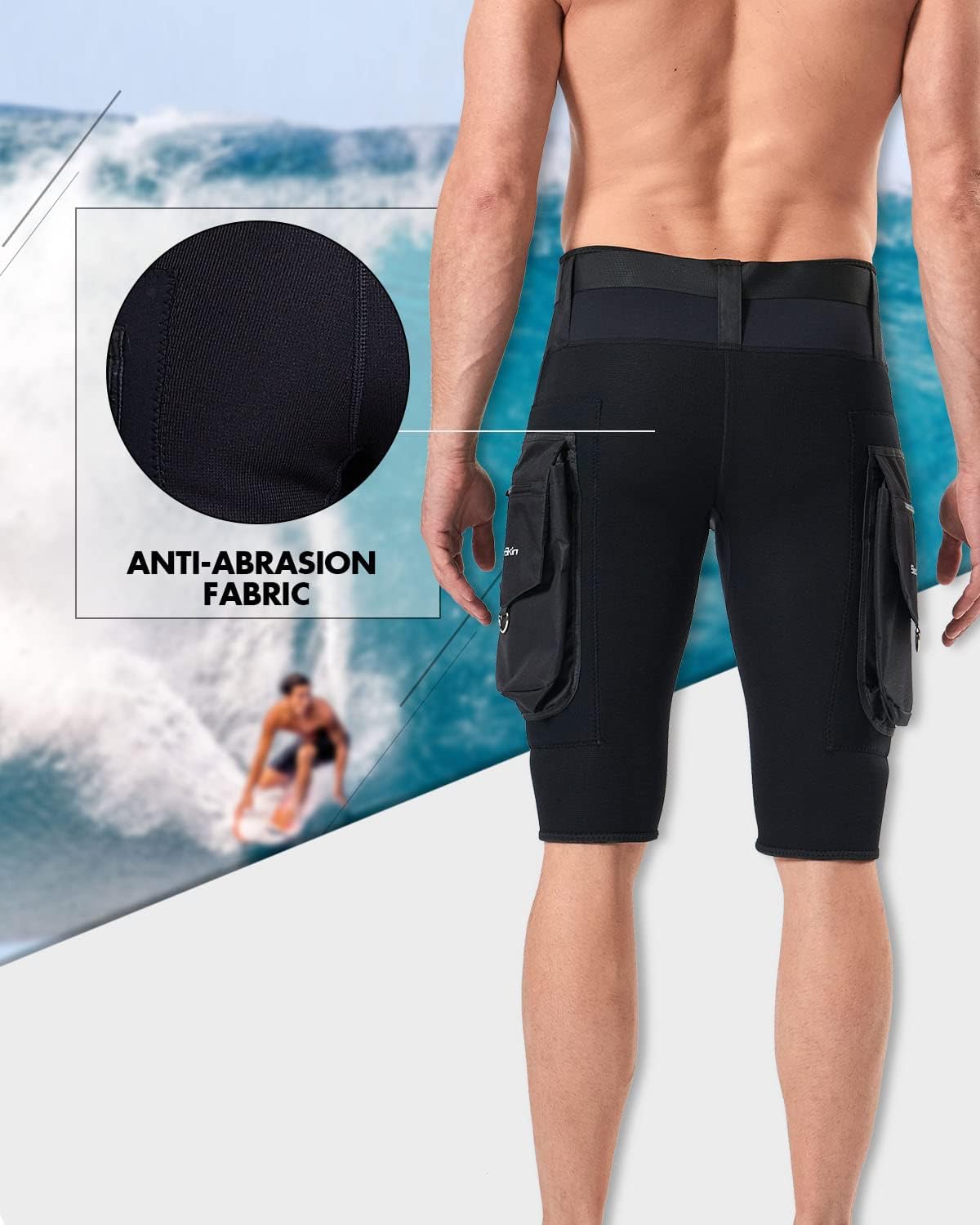 Seaskin 2.5mm Diving Shorts for Mens with Pocket