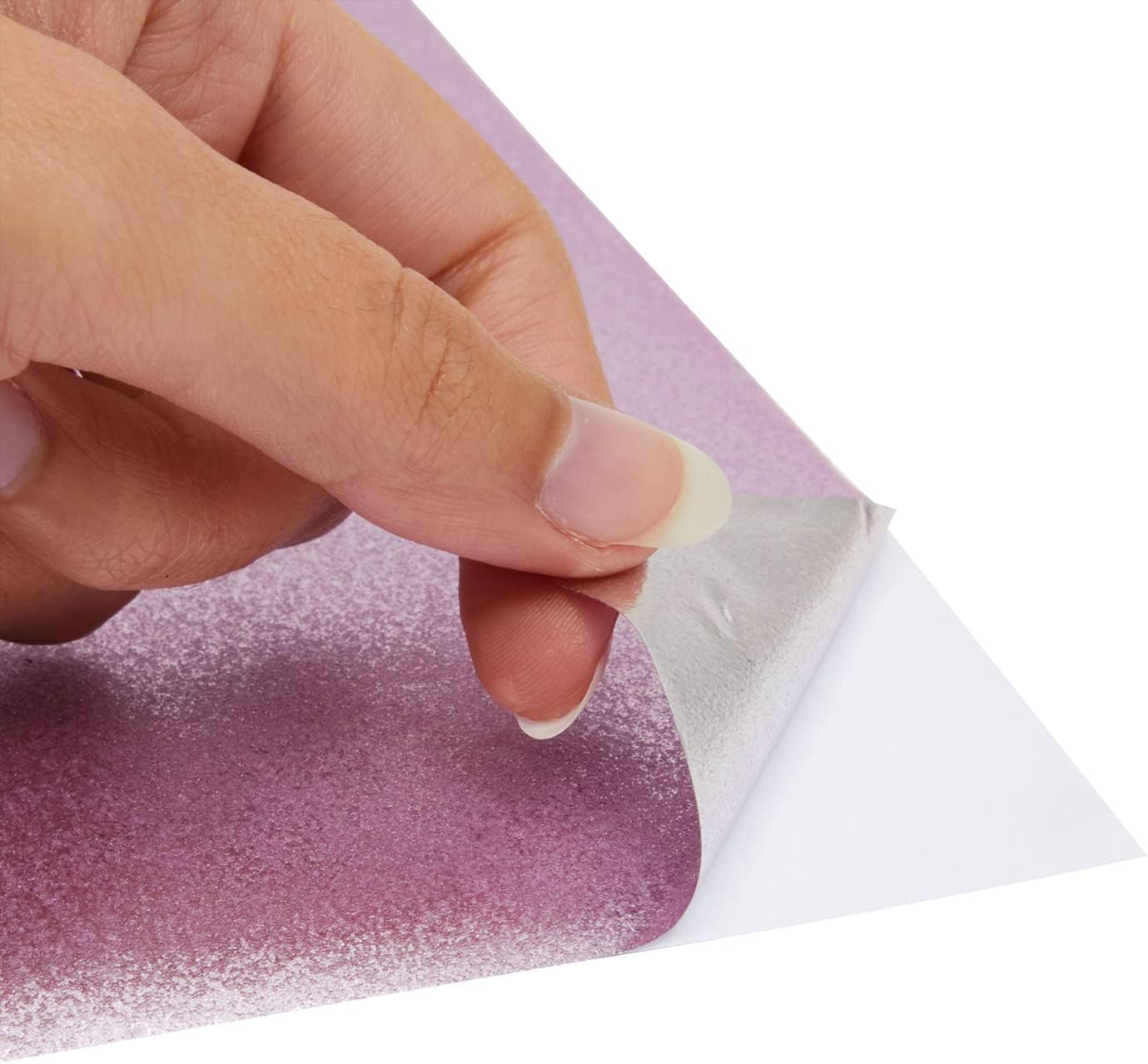Rollo de papel de contacto con purpurina rosa para manualidades de bricolaje, calcomanía artística para álbumes de recortes (17.7 pulgadas x 16.5